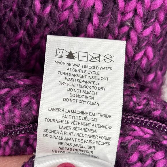 Lole Cardigan Sweater Womens Size M Purple Wool Blend Full Zip Fuzzy Knit - Picture 14 of 14